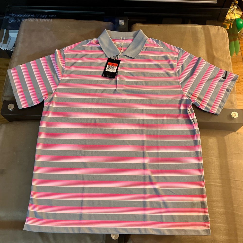 Early 2000s Nike Golf Polo PGA Stripes Size Large